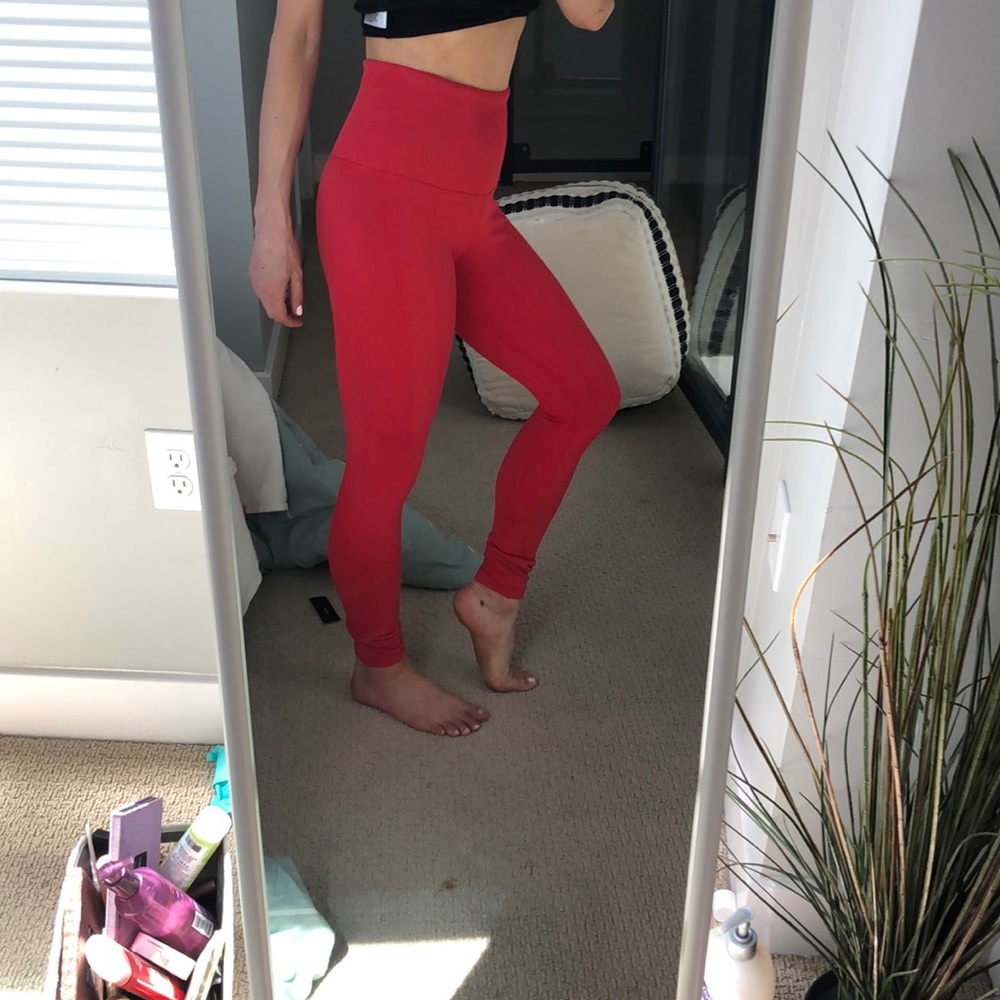 Red compression leggings